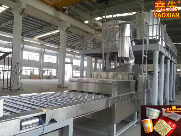 What is the technological process of the dry rice noodle production line?