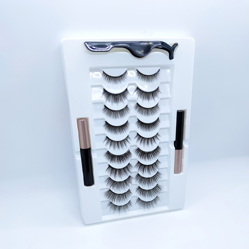 6D Magnetic Eyelashes Eyeliner Kit Natural Looking 10 pairs pack - 5