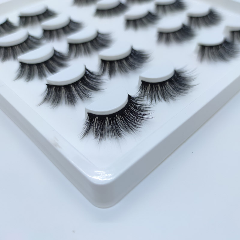 Natural Luxurious silk lashes 100% Handmade 10 Pairs 5D Faux mink lashes - 5