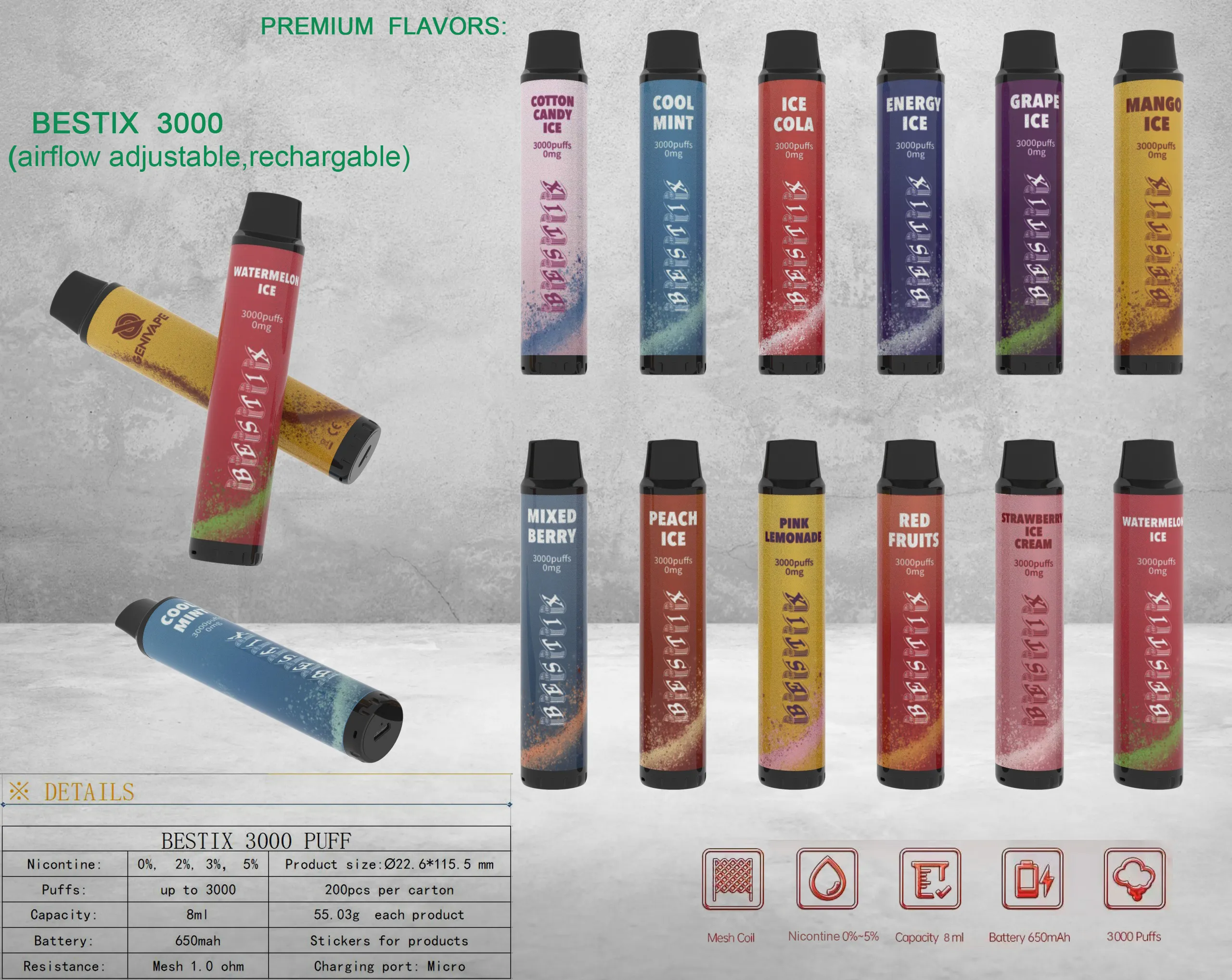 Mengapa memilih vape pakai buang BESTIX 3000 puffs?