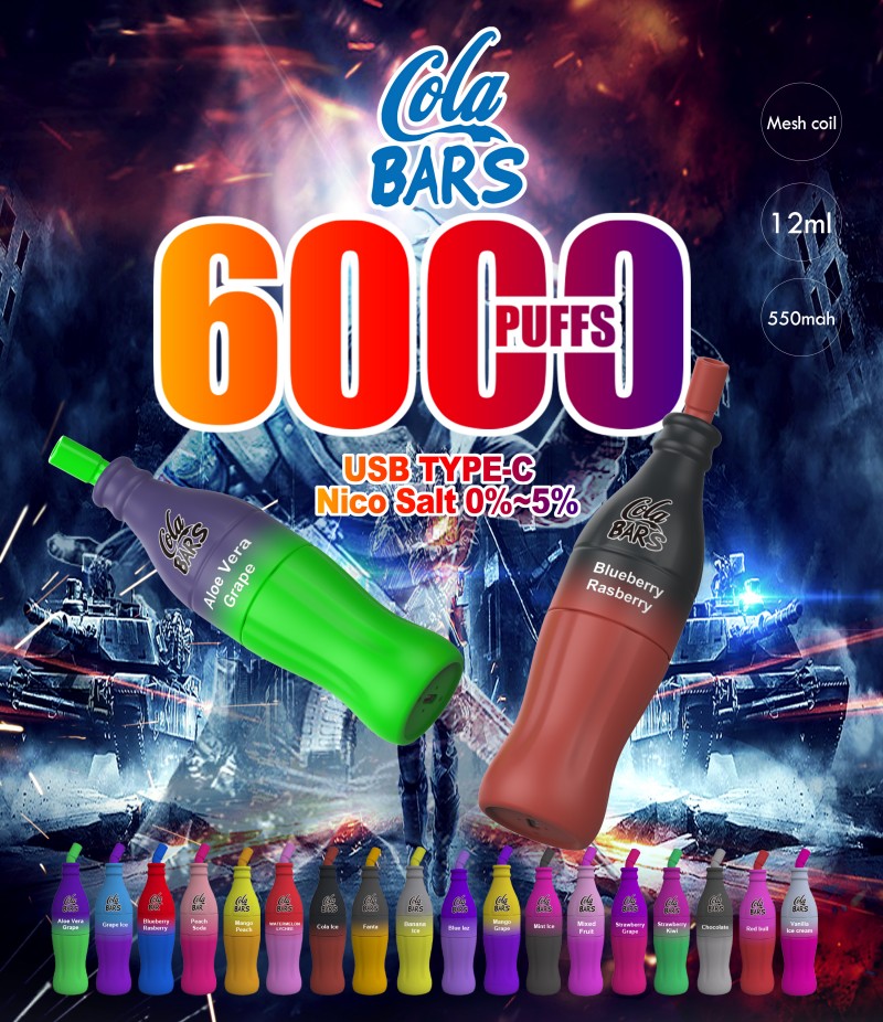 Peranti Vape Pakai Cola Bars 6000 Puffs