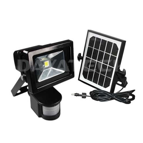 Powerful outdoor floodlight 10W LED with PIR Sensor 3W Solar Panel