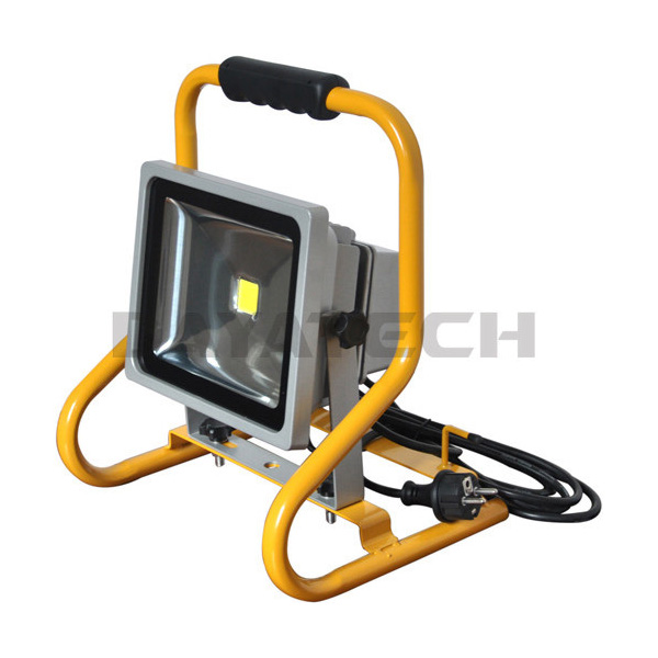 Portable 30W LED floodlight with duty stand & 2 water-proof BS sockets