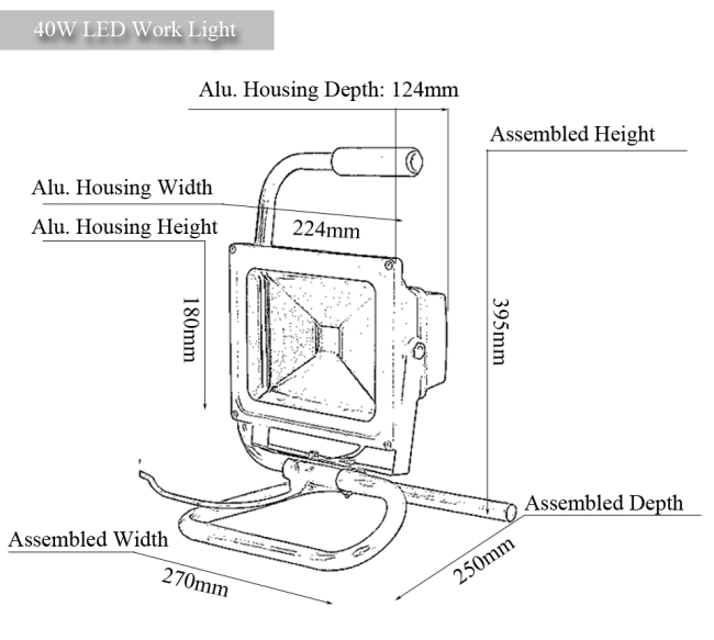 Portable 40W Epistar LED Flood Work Light