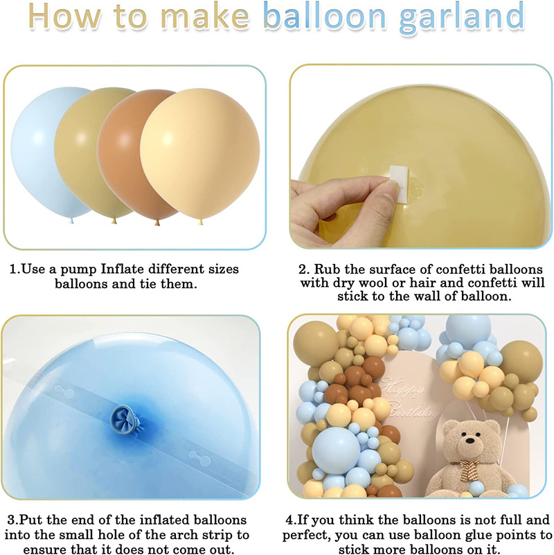 Okrasni balonski lok za zabavo Baby Shower - 3