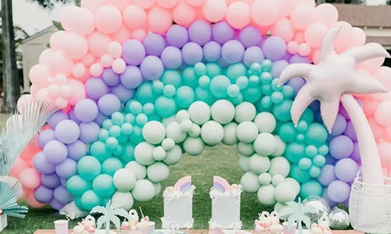 How to make a wedding balloon rainbow door？