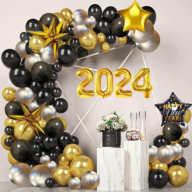 2024 Yeni Yıl Balon Çelenk Kemerleri Seti