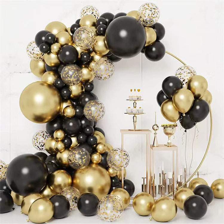 Black and gold Balloon Arch - 2