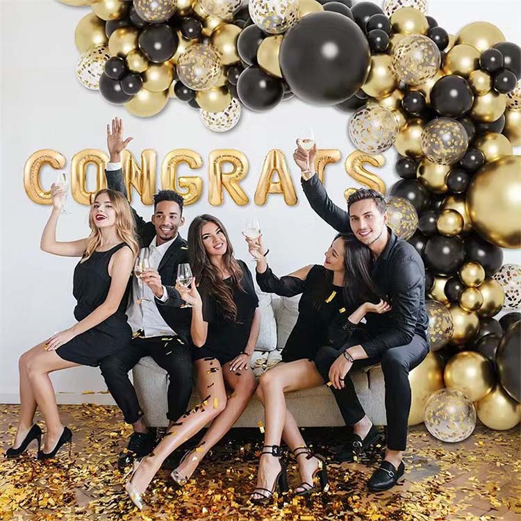 Black and gold Balloon Arch - 3