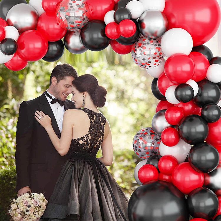 Black and Red Balloon Arch Garland - 0 