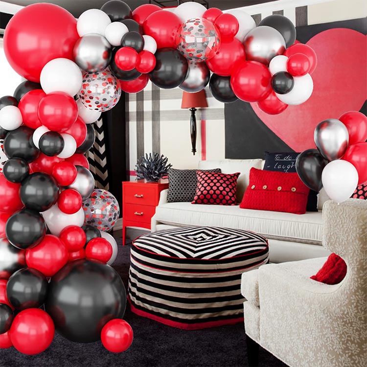 Black and Red Balloon Arch Garland - 2 