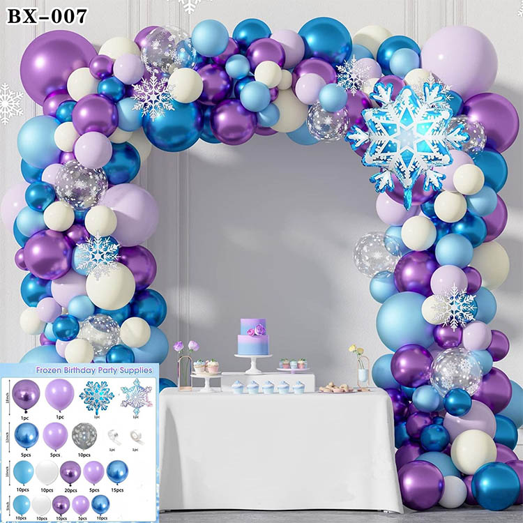 Blauw en paars metallic ballonnen boogslingerset - 2