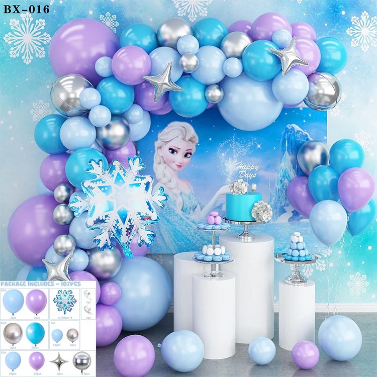 Blauw en paars metallic ballonnen boogslingerset - 6
