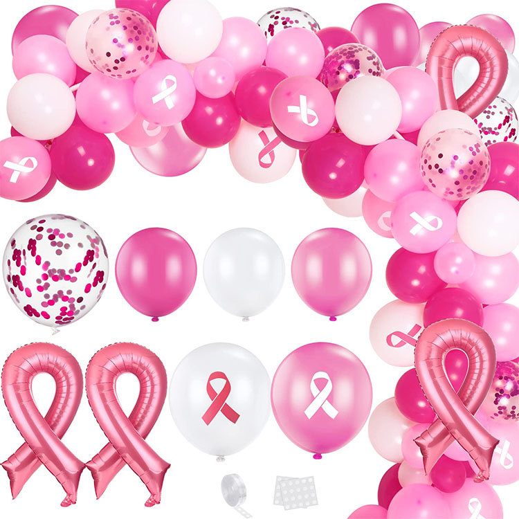 Brystkræft bevidsthed dekorationer Balloner Bue Garland Kit
