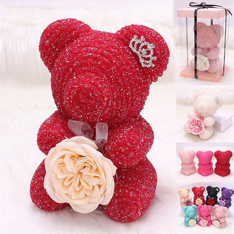 Urso de pelúcia diamante rosa - 1