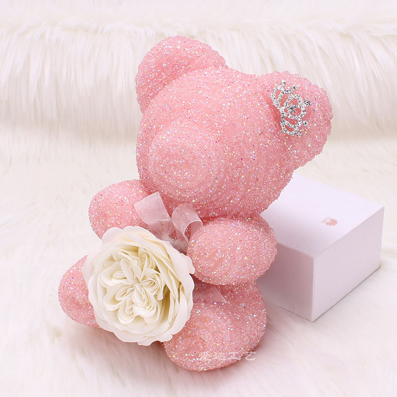 Urso de pelúcia diamante rosa - 7
