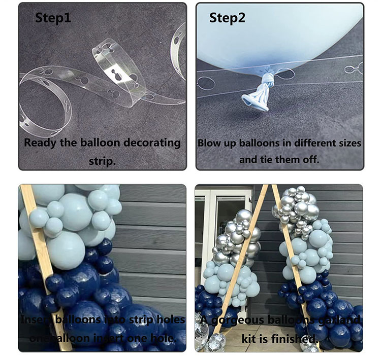 Night Blue and Ice Blue Balloons Garland Kit