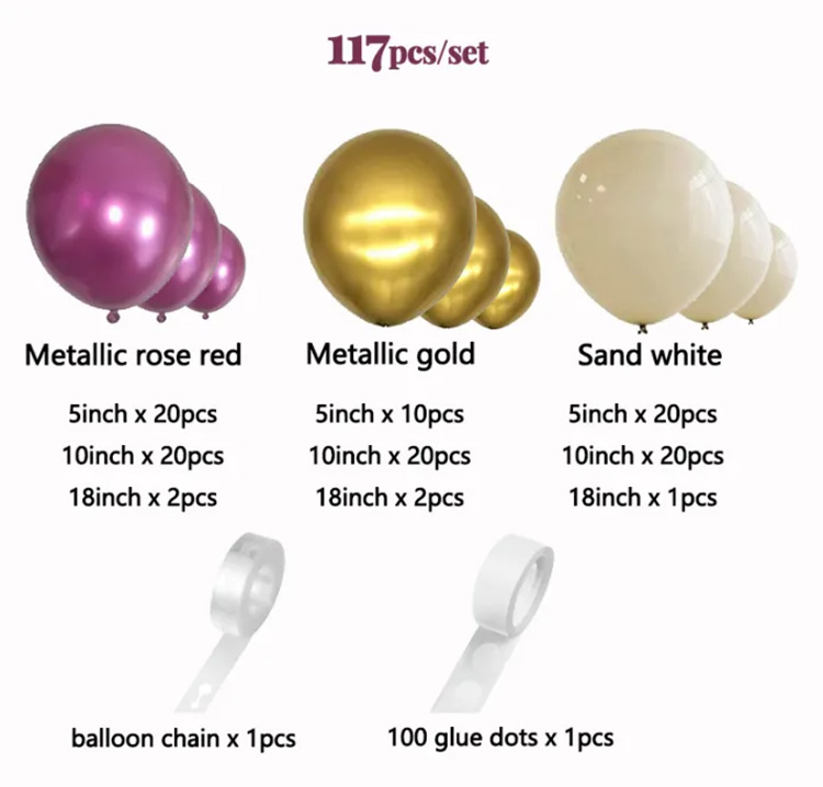Metallic Gold Sand White Balloon Garland Arch Kit