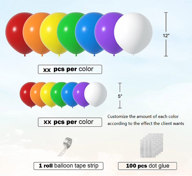 Rainbow Balloon Garland Arch kit