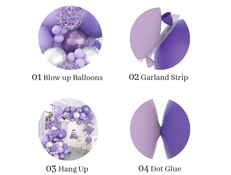 Purple Balloon Butterfly Garland Kit
