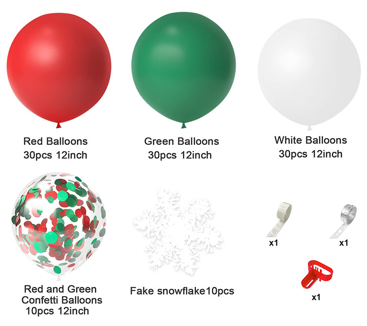 Merry Christmas Balloons Arch Garland Kit