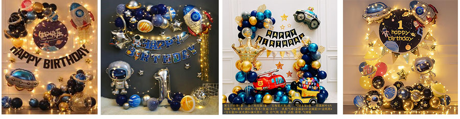 Birthday series balloon chain arch set
