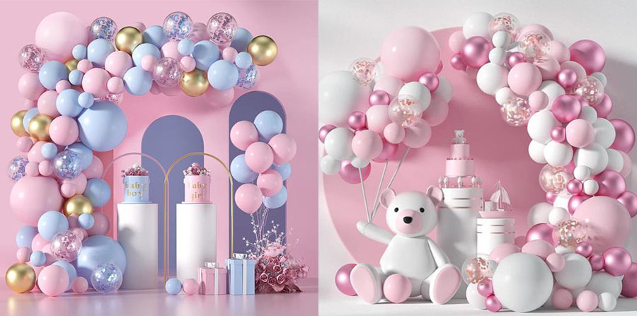 Birthday series balloon chain arch set