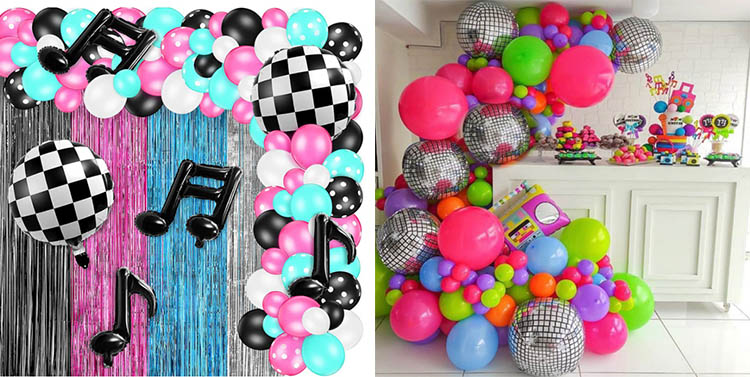 Disco Theme Balloon Chain Arch Set