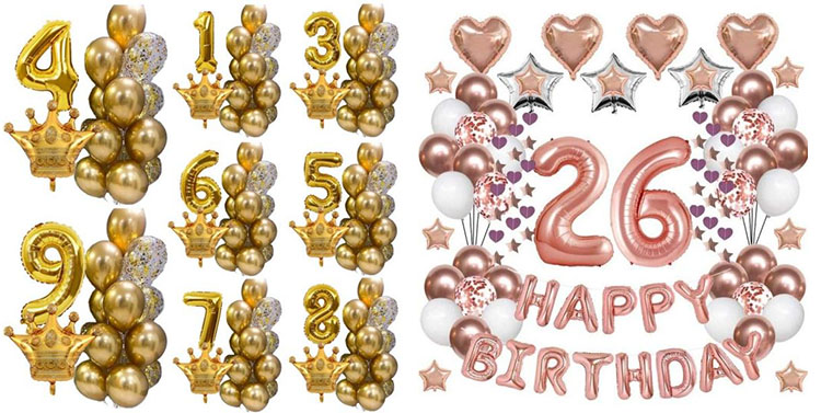 Letters and Numbers Foil Balloons