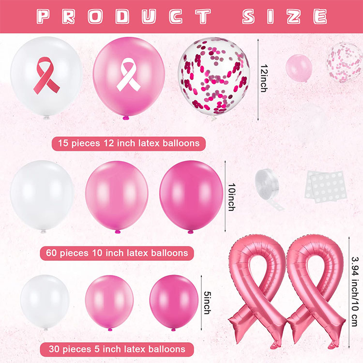 Breast Cancer Awareness Decorations Balloons Arch Garland Kit