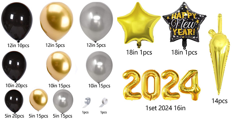 2024 New Year Balloon Garland Arches Kit