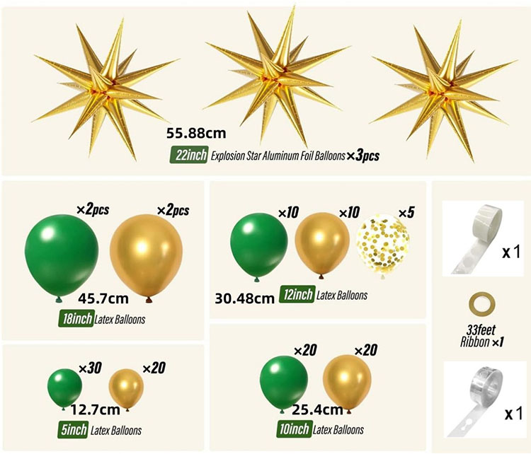 Forest theme Gold Star balloon arch