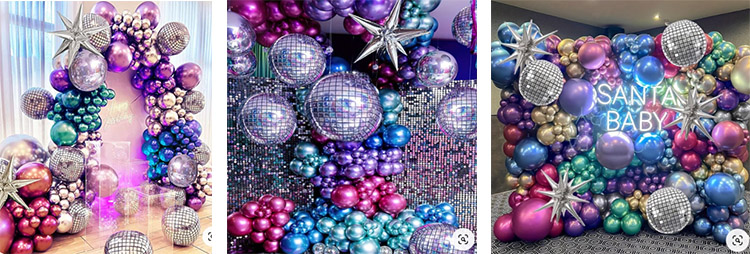 disco balls balloons