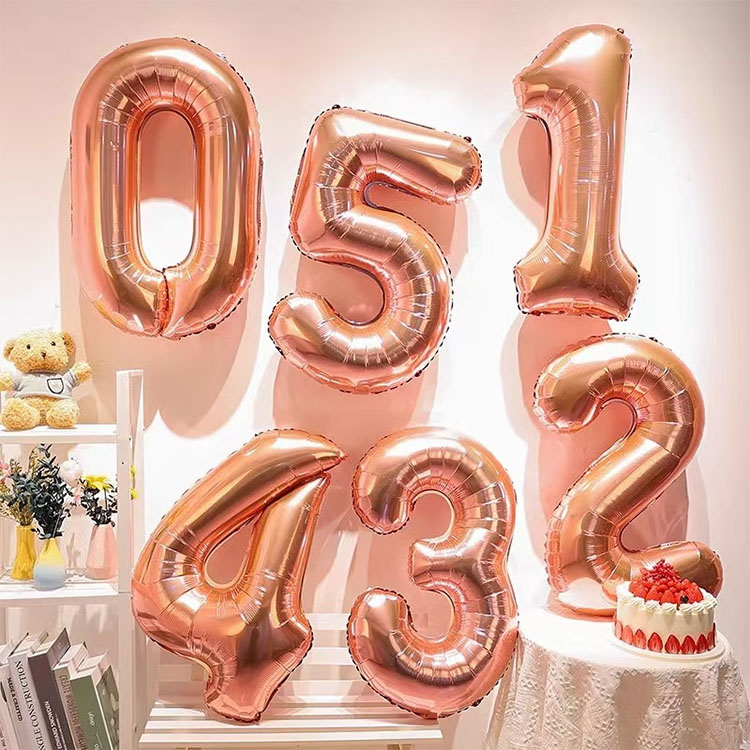 Rose Gold Number Balloons