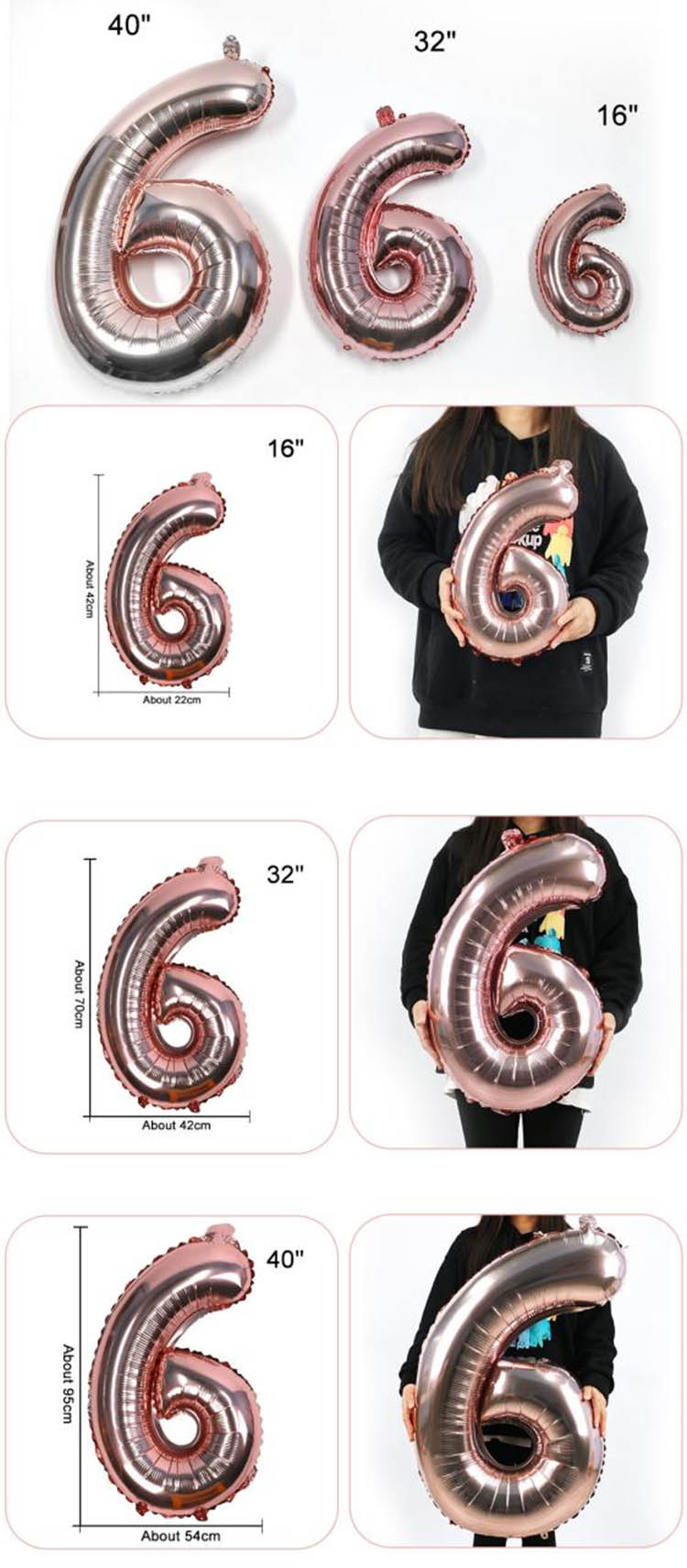 Rose Gold Number Balloons