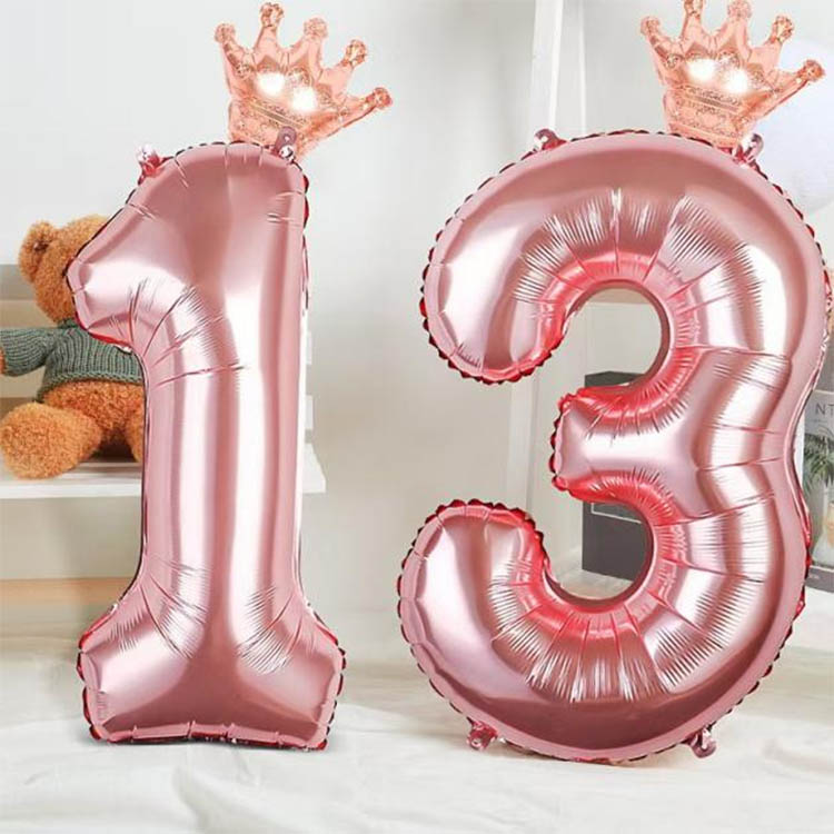 Rose Gold Number Balloons