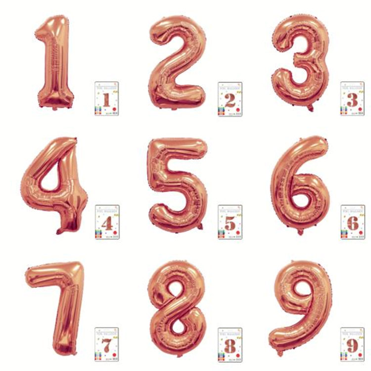 Rose Gold Number Balloons