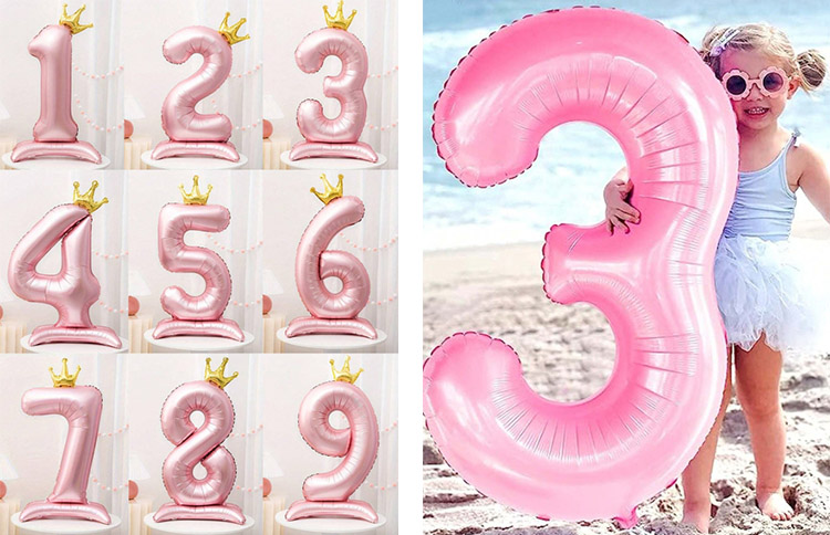 Pink number balloons