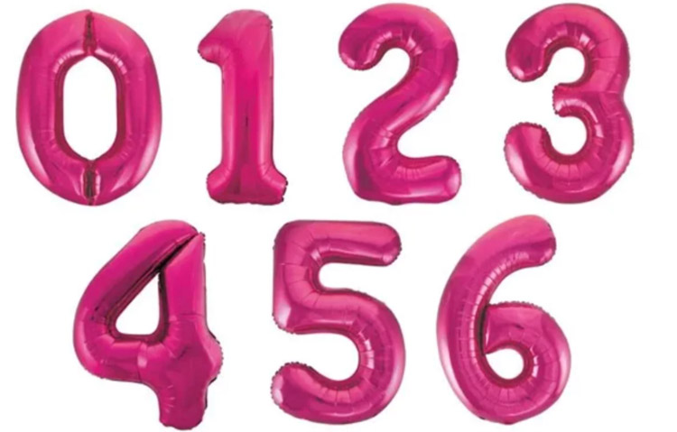 Pink number balloons