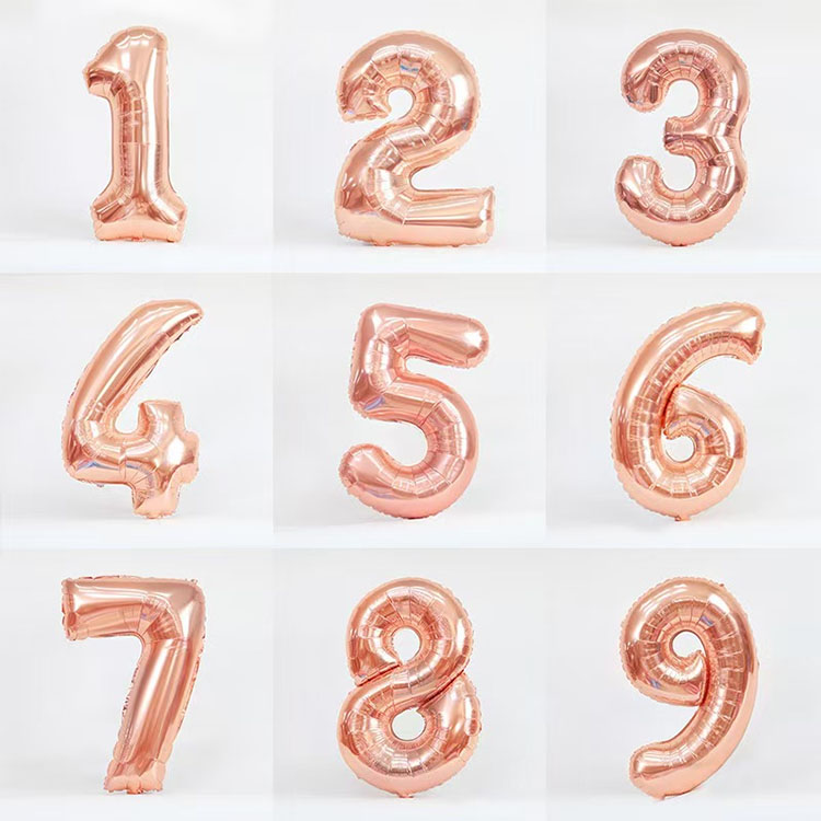 Rose Gold Number Balloons