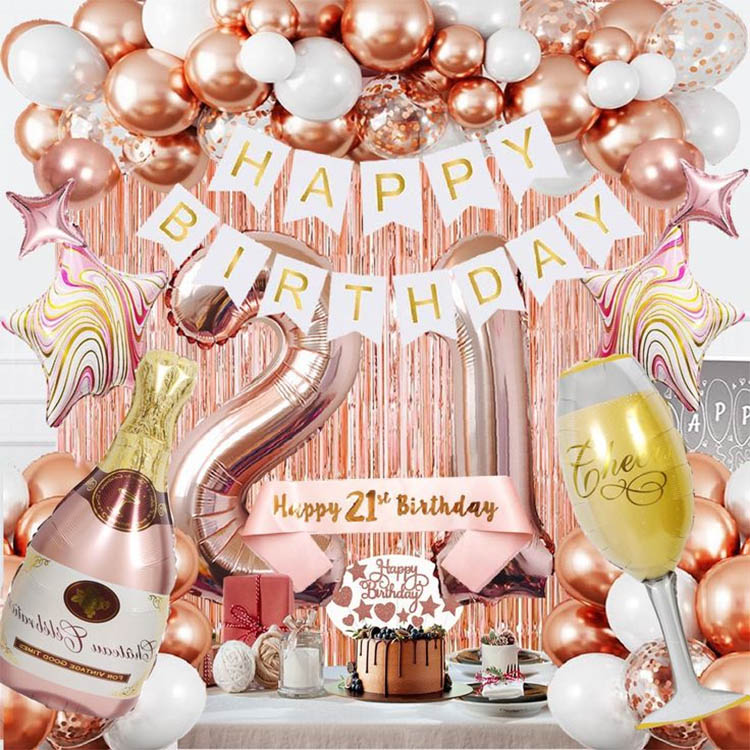 Rose Gold Number Balloons