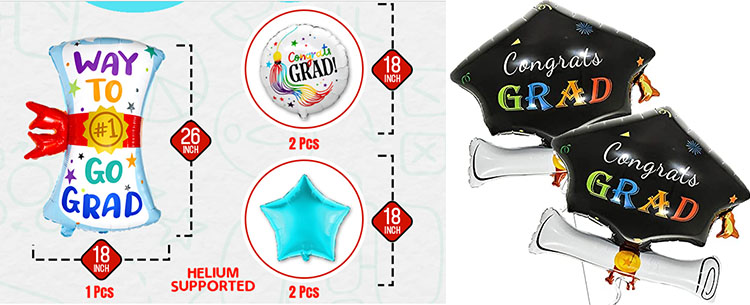 grad foil balloons