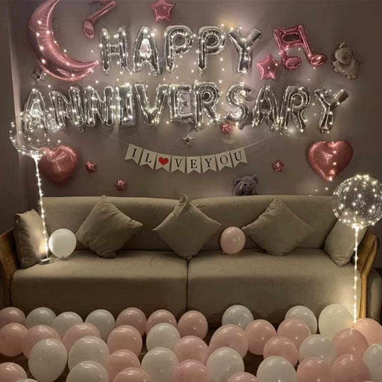 happy anniversary foil balloons