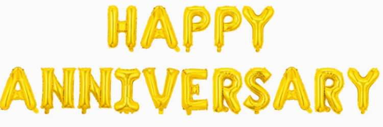 happy anniversary foil balloons