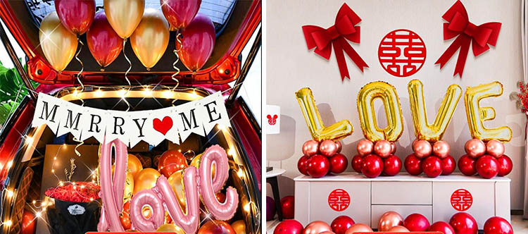 love foil balloons