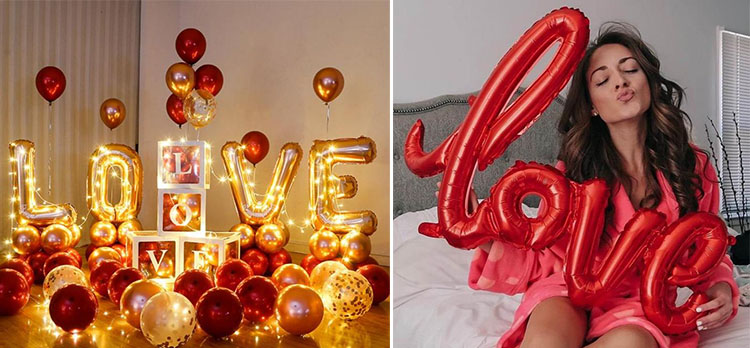 love foil balloons