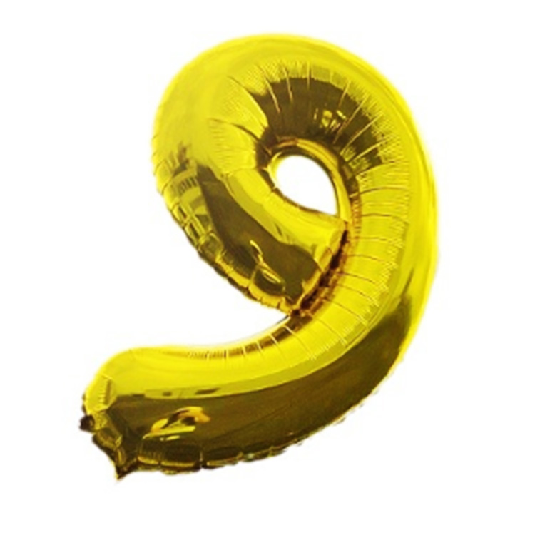 yellow number foil balloons