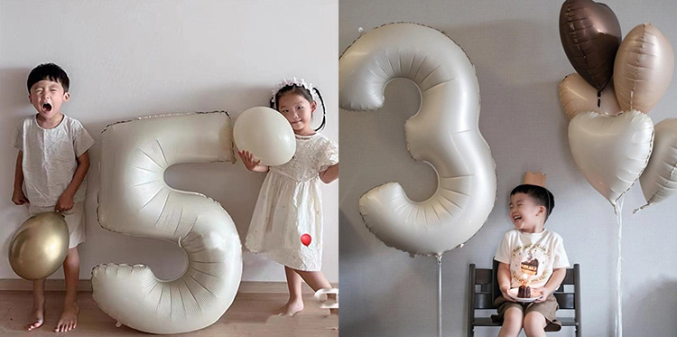 Giant helium number balloons