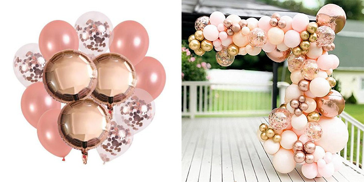 Foil rose gold balloons