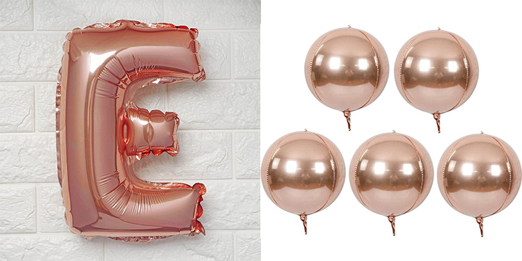 Foil rose gold balloons